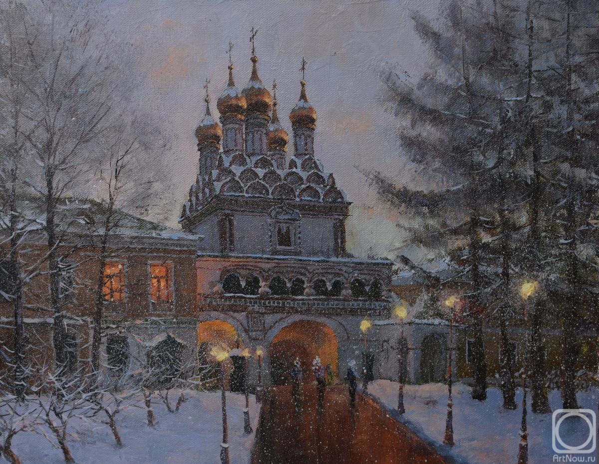 Andrushin Arsenij. Monastery in Teryaevo, winter twilight