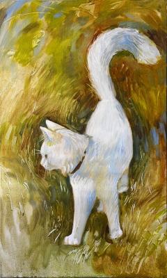 White cat. Zhukovskaya Yuliya