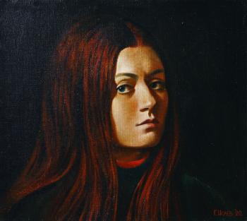 Portrait of a woman on a dark background. Isaev Gennadiy