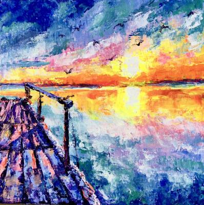 Sunset on the pier. Nadtochieva Elena