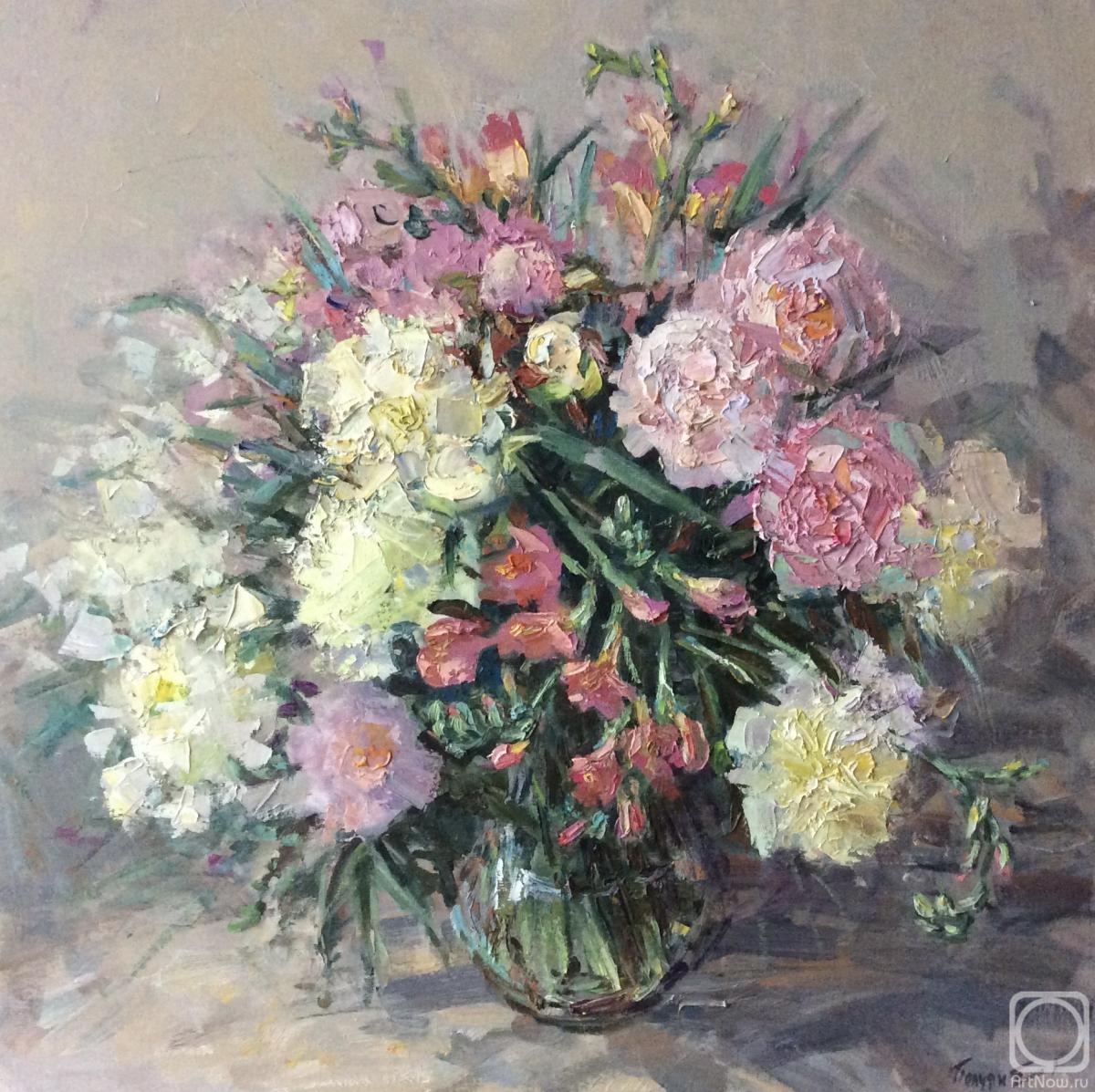Poluyan Yelena. Bouquet with flowers peonies