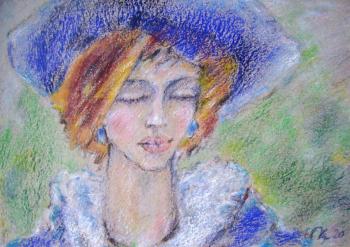 Premonition of summer rain (Portrait Of A Girl In A Blue Hat). Kyrskov Svjatoslav