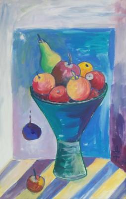 Still life with falling fruit