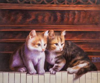 Kittens walked on the piano. Kamskij Savelij