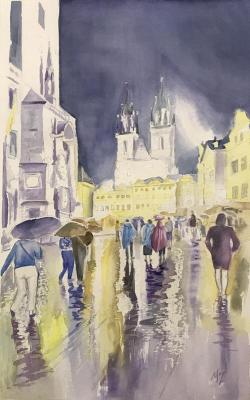 Rain in Prague (Prague City Hall). Zozoulia Maria