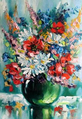 Bouquet with poppies and daisies. Shubert Anna