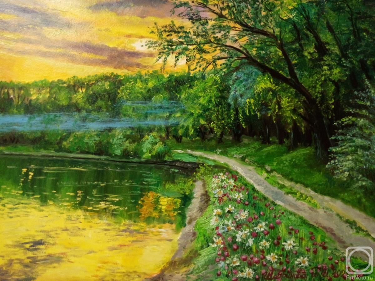 Schedrinova Tatyana. Sunset on the lake