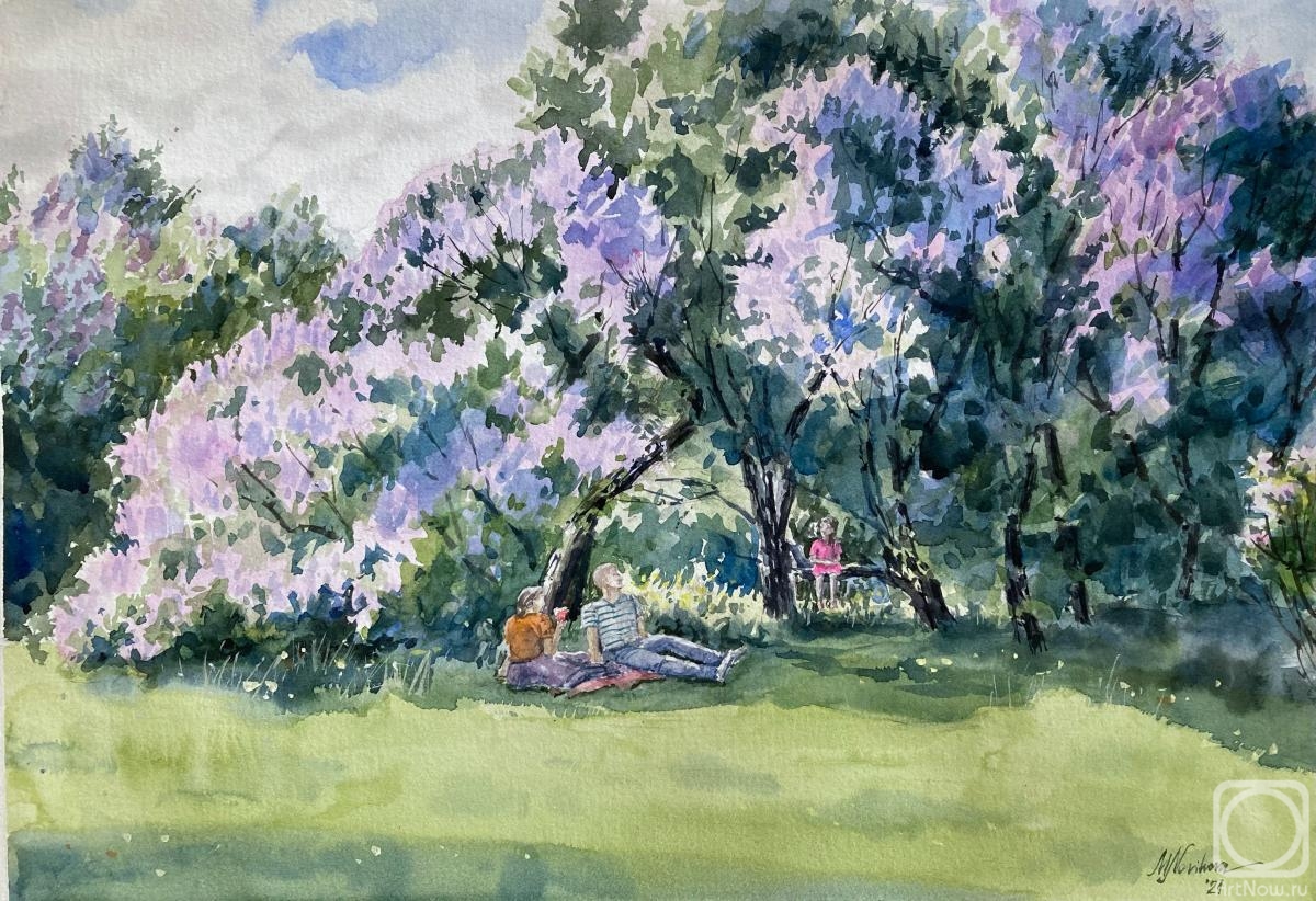 Novikova Maria. Picnic in the lilac garden