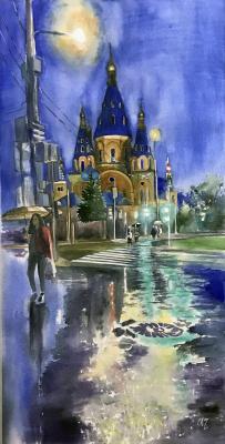 Rain on Sumskoy proezd (The Orthodox Church). Zozoulia Maria