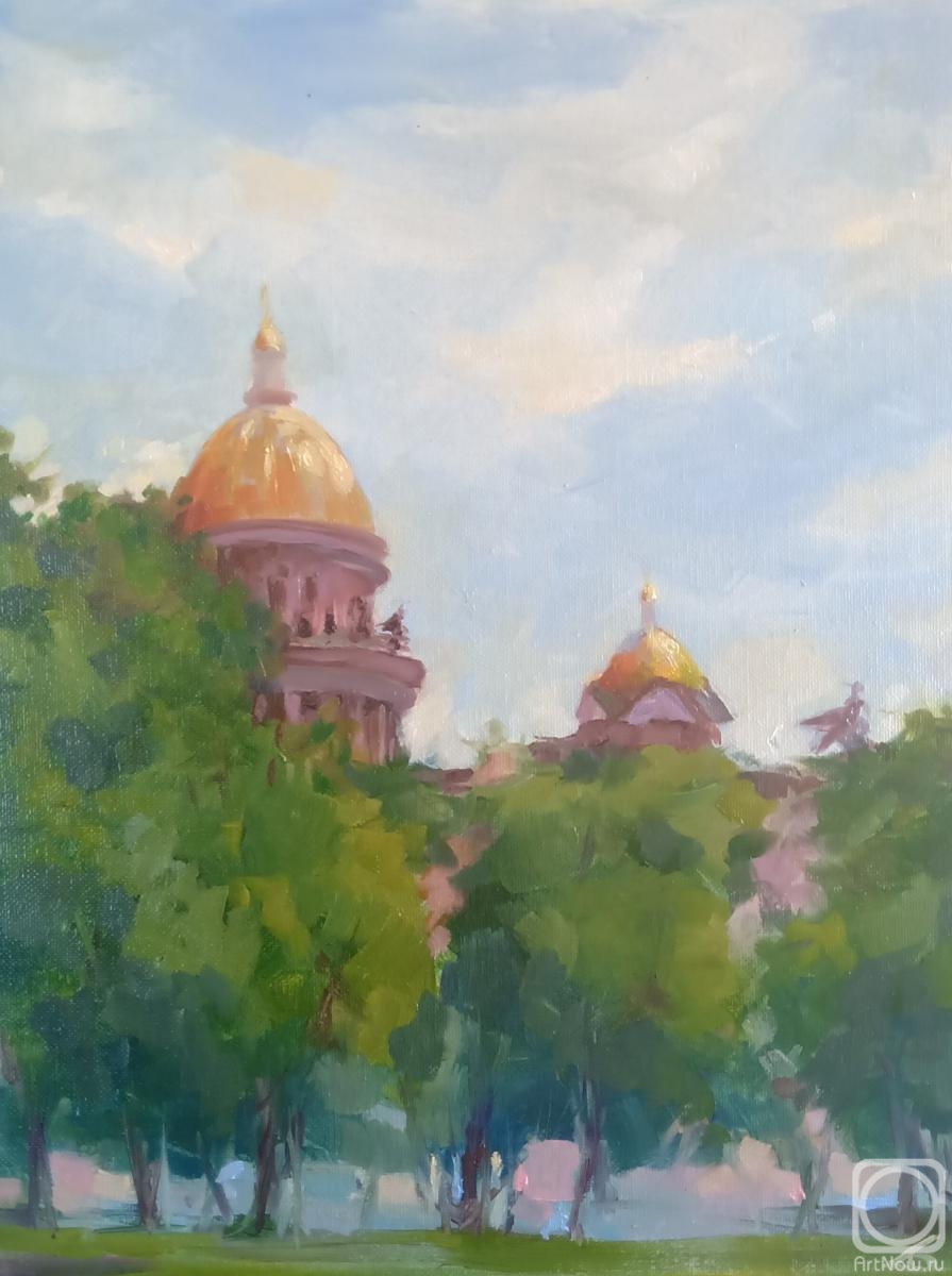 Basistov Sergey. View of St. Isaac's Cathedral (etude)