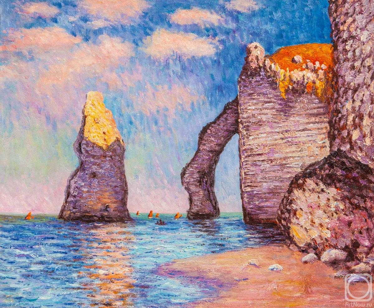 Kamskij Savelij. A copy of Claude Monet's painting. The Needle Rock and Port d'Aval, 1885