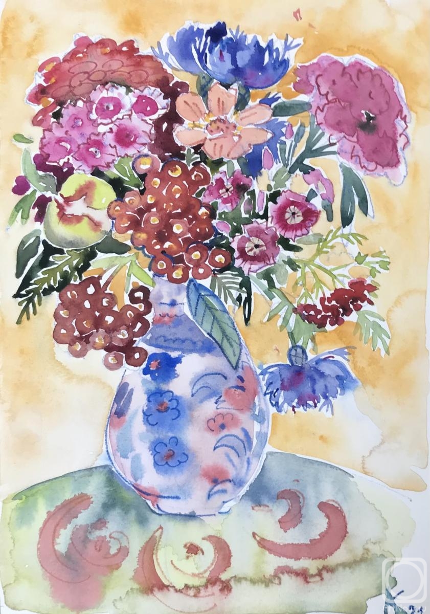 Kurnosenko Antonina. Bouquet with yarrow