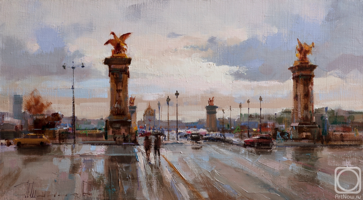 Shalaev Alexey. Rain in Paris. The bridge of Alexander III