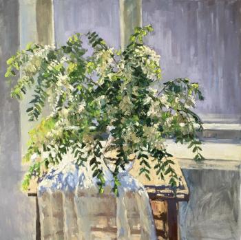 Bouquet of white acacia