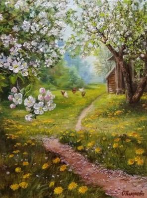 Apple blossom (Painting With Garden In Blossom). Tikunova Olga