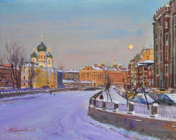 View of the St. Isidore Church (Evening Moon In Winter). Biryukova Lyudmila