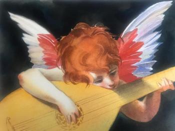 Angel with a lute by Rosso Fiorentino