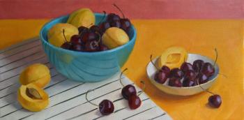 Apricots and cherries. Rohlina Polina