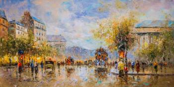 Landscape of Paris by Antoine Blanchard Boulevard de La Madeleine N2, copy