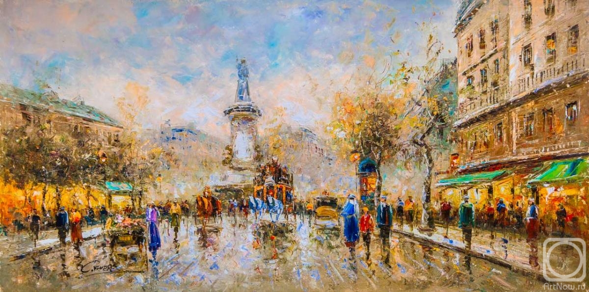 Vevers Christina. Landscape of Paris by Antoine Blanchard Place de la Republic N2, copy