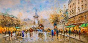 Landscape of Paris by Antoine Blanchard Place de la Republic N2, copy