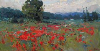 Poppy field in Cucuron (Landscape With Poppies). Makarov Vitaly