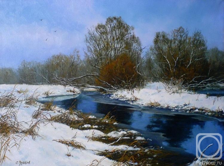 Zubkov Sergey. The first snow on the river