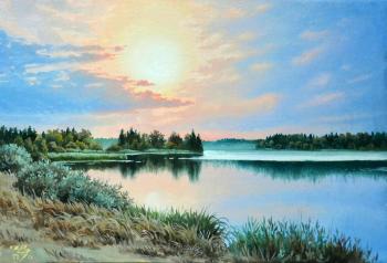 Morning on the Zaulomskoye lake