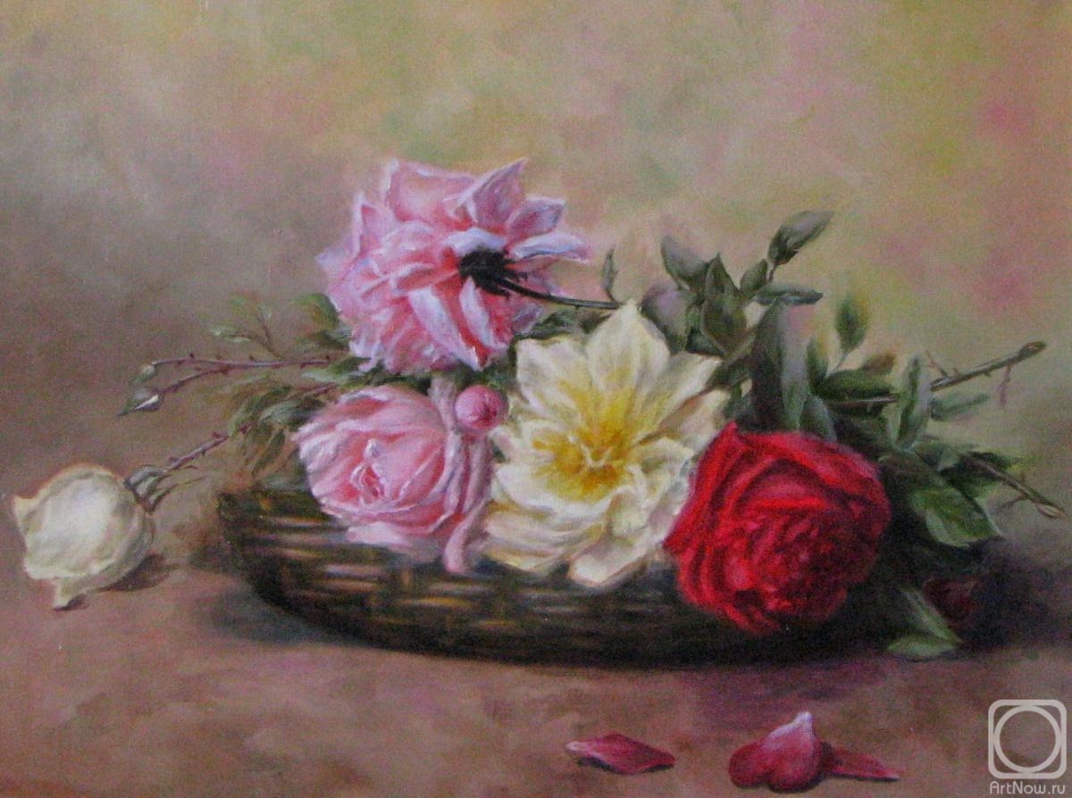 Fomina Lyudmila. Roses in the basket. Copy Francois Rivoire