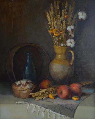 Still life with a yellow jug