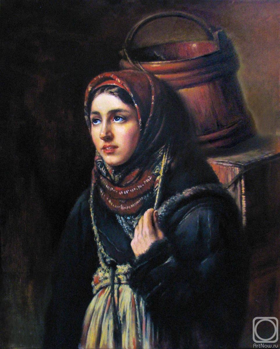 Bortsov Sergey. Copy of Makovsky's painting "The Herring Woman"