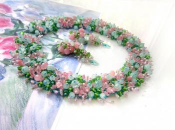 Set of jewelry "Pink bouquet"