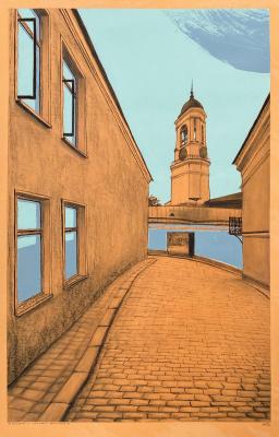 Landscape With The Clock Tower (Landscape With Clock). Monakhov Ruben