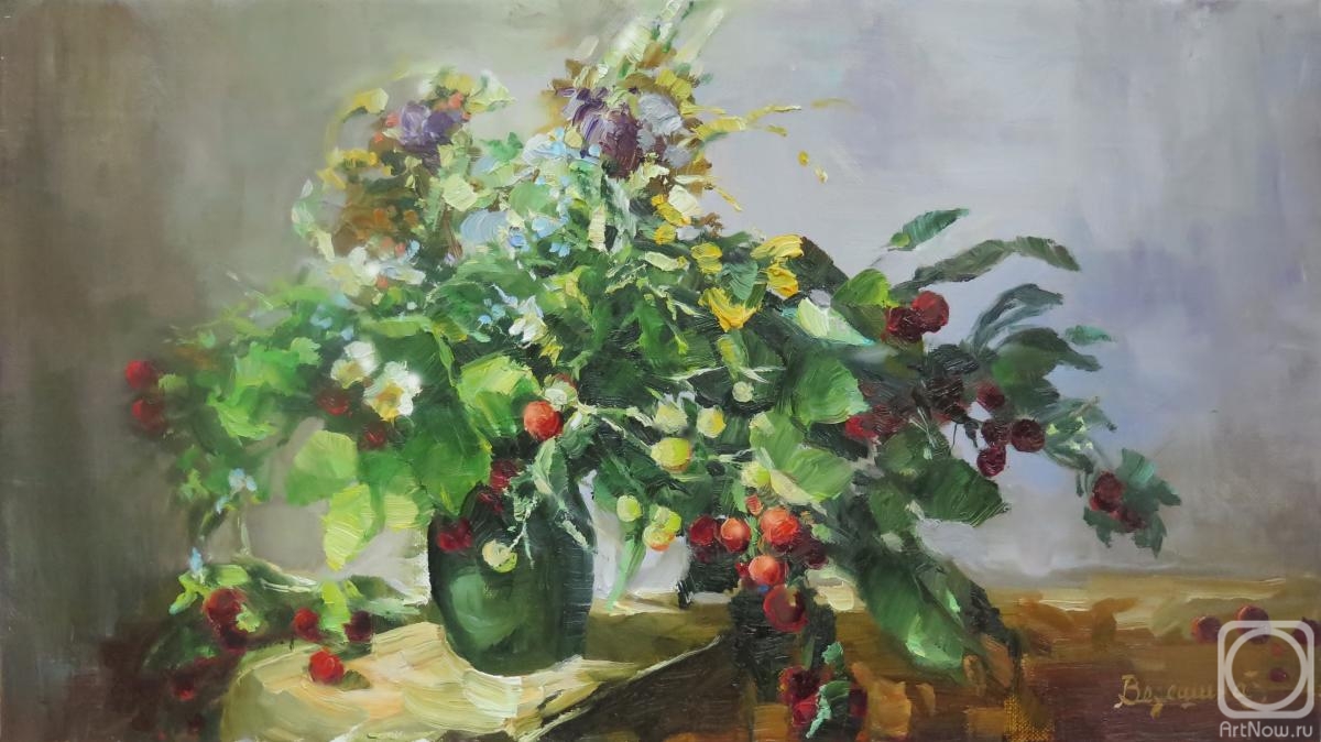 Vedeshina Zinaida. Bouquet with raspberries