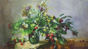 Vedeshina Zinaida Andreevna. Bouquet with raspberries