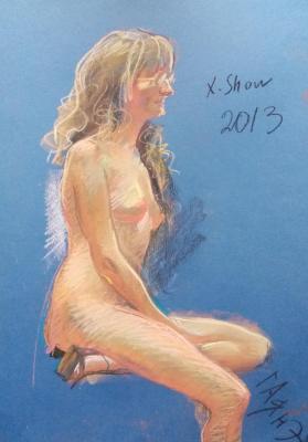 Painting Nude with glasses. Dobrovolskaya Gayane