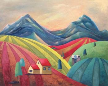 Houses in the mountains. Bleka Oxana