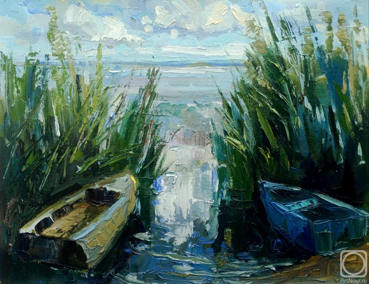 Gerasimova Natalia. Boats on Lake Nero