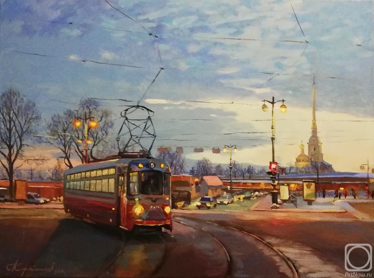 Korabelnikov Aleksey. Evening tram on Petrogradka