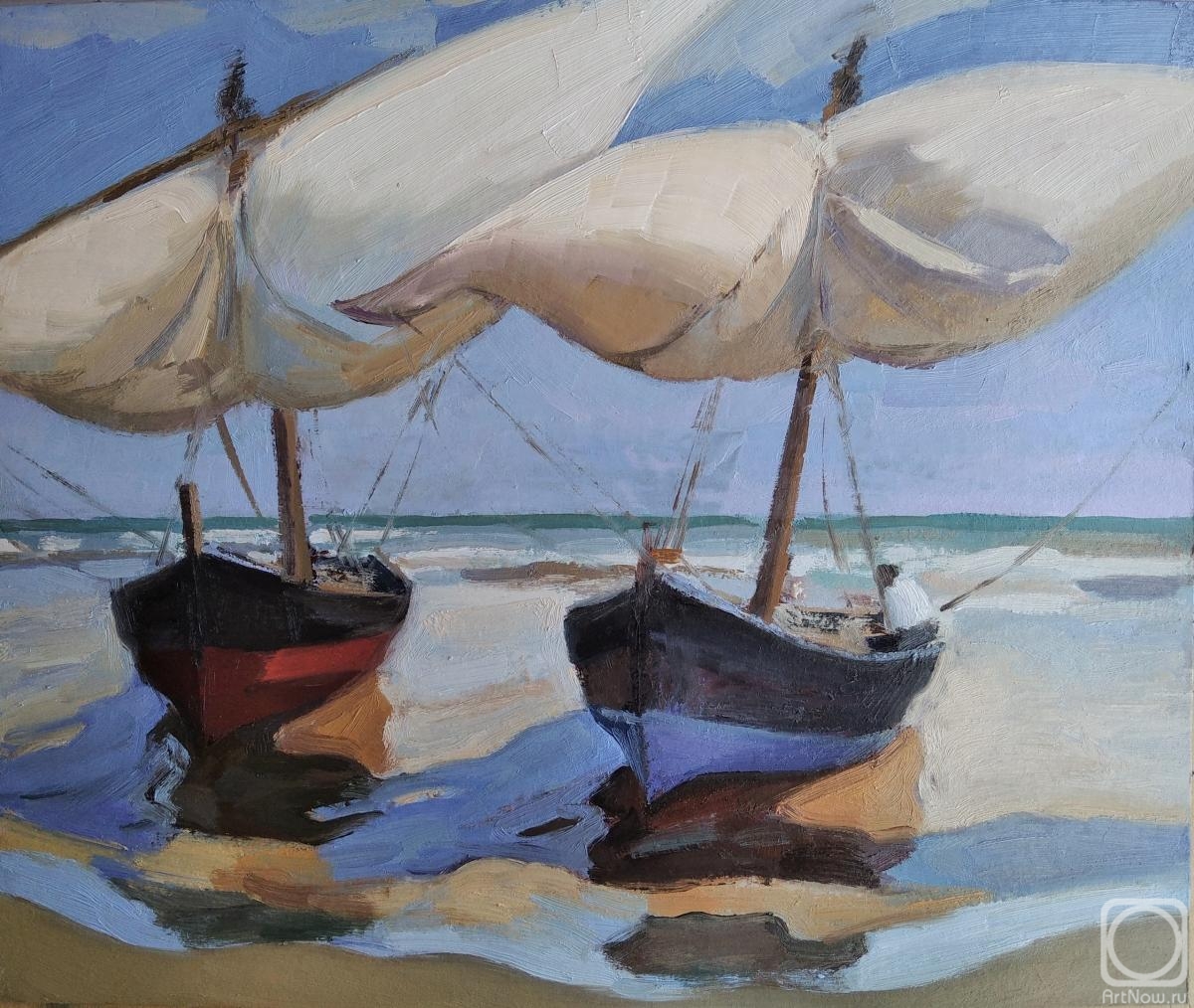 Rohlina Polina. Copy of the painting "Beached Boats" by Joaquin Sorolla