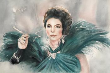 Lady in green (Cigarette). Zozoulia Maria