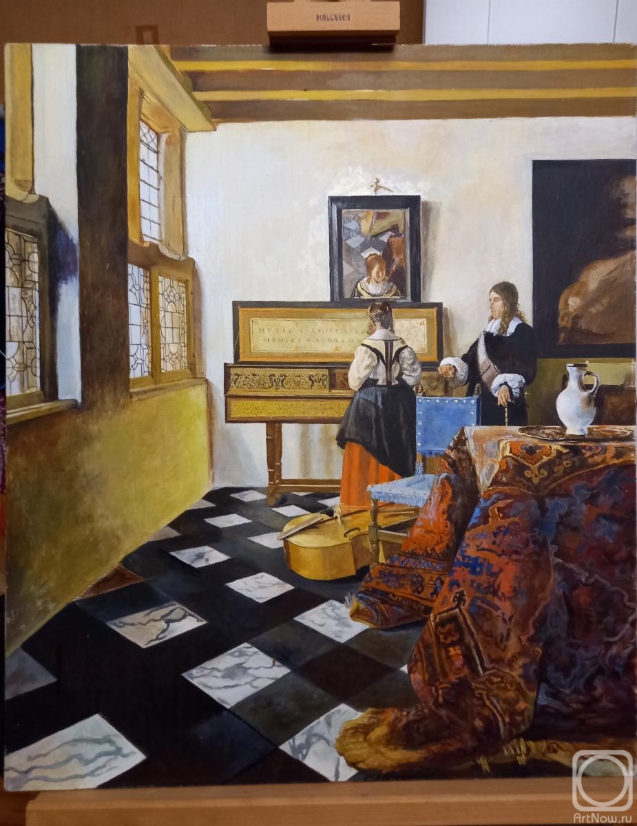 Pozdnyakova Zoya. Music lesson (Copy of a Vermeer painting)