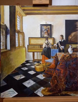 Music lesson (Copy of a Vermeer painting)