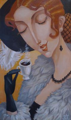 A cup of black coffee. Panina Kira