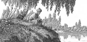Mirza Istemir meditating (Islam). Fomin Nikolay