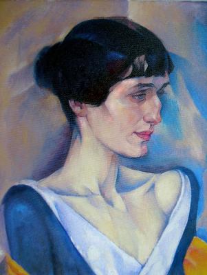 Portrait of A. Akhmatova by Nathan Altman" (fragment of a copy). Bortsov Sergey