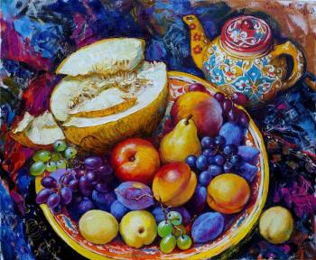 Still life with melon (Fruit On A Platter). Simonova Olga