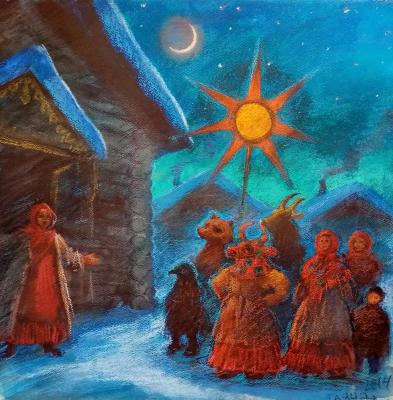 Painting Christmas carols. Dobrovolskaya Gayane