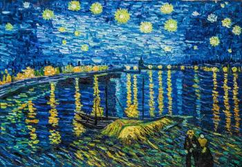 Copy of van Gogh. Starry night over Rhone. Vlodarchik Andjei