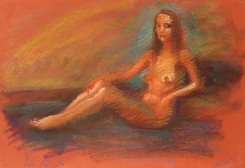 Painting Seated girl # F. Dobrovolskaya Gayane